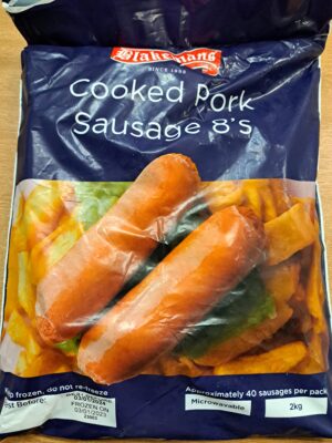 2 kg Blakemans Cooked Pork Sausage 8's